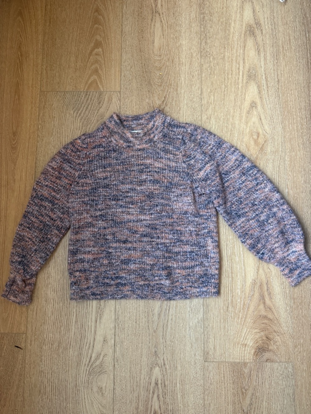 Madewell Marled Pink & Gray Crewneck Sweater